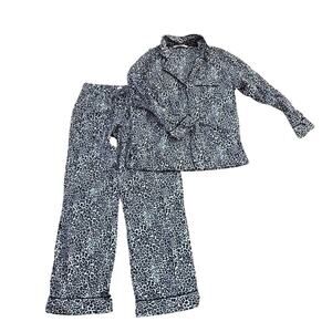 Victoria's Secret Cheetah Print Pajama Set 100% Cotton XS Button Front w/ Pants